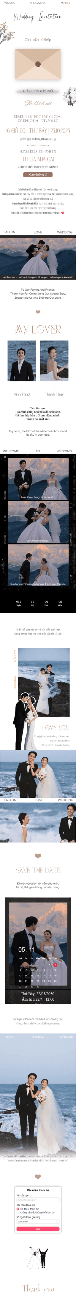 Xem và tùy chỉnh Template 1 miễn phí Thiệp cưới online miễn phí - Template 1 | Zenlove