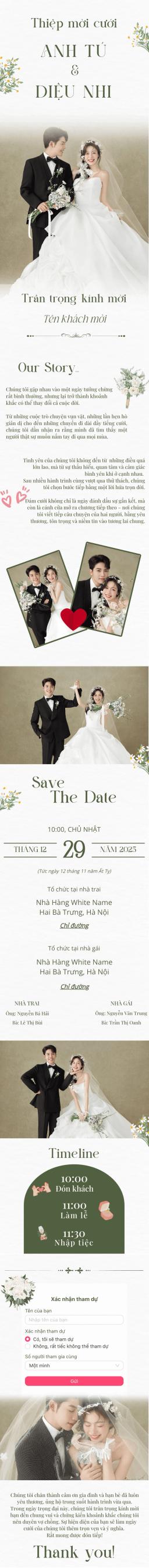 Xem và tùy chỉnh Mint Whisper Tiny miễn phí Thiệp cưới online miễn phí - Mint Whisper Tiny | Zenlove