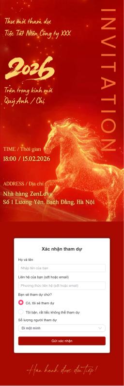 Xem và tùy chỉnh Thiệp tất niên 03 miễn phí Thiệp cưới online miễn phí - Thiệp tất niên 03 | Zenlove