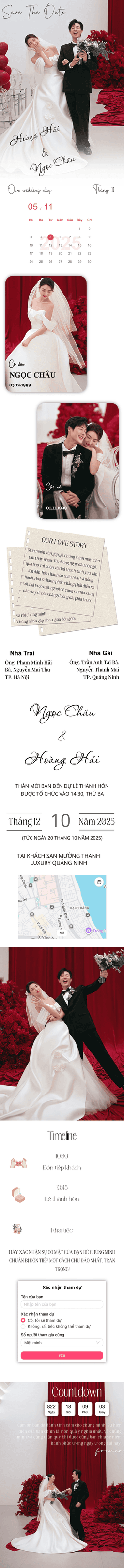 Xem và tùy chỉnh Template 3 miễn phí Thiệp cưới online miễn phí - Template 3 | Zenlove